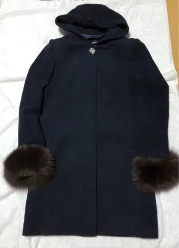 M.deux 후드 부착 네이비 코트 M 사이즈