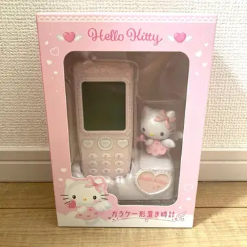 미사용 새상품 산리오 폴더폰 모양 탁상시계 헬로키티 헤이세이 천사 핑크