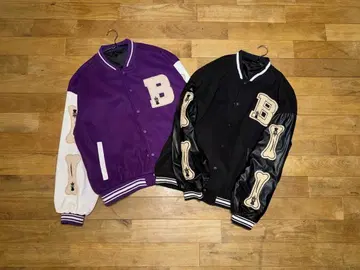 본 바시티 자켓 블랙&퍼플 L 사이즈 묶음 판매!