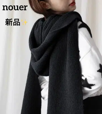 [ 새상품 ] nouer  울 블렌드 후디드 스톨 야마다야