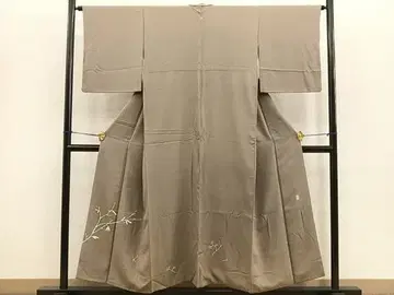 기모노 부착 작가 작품 상라 자수 가지 꽃 문양 순수 실크 일품