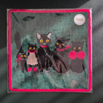 페이 x 쿠라하시 레이 검은 고양이 속 검은 고양이 타월 손수건 레드