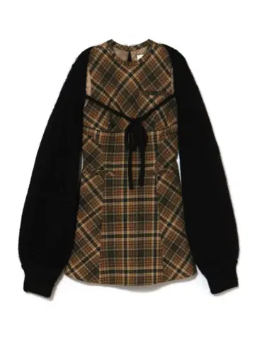 andmary Mimi check set mini dress yellow