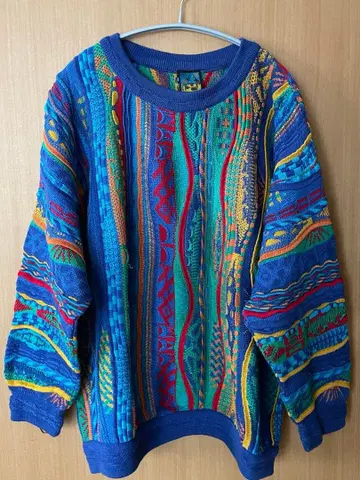 EMAROO 3D 니트 쿠지 패턴 호주산 스웨터 구제 의류 S 사이즈