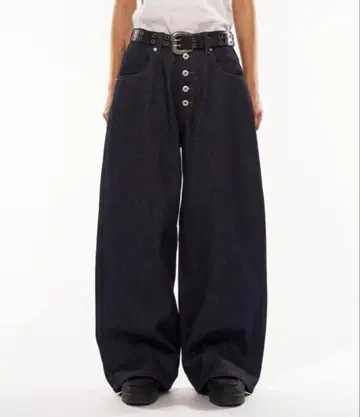 Wish For Ever 리지드 데님 팬츠 네이비 M 사이즈 새상품급