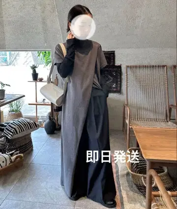 SelectMOCA by son 센터 슬릿 터틀 니트 롱 원피스