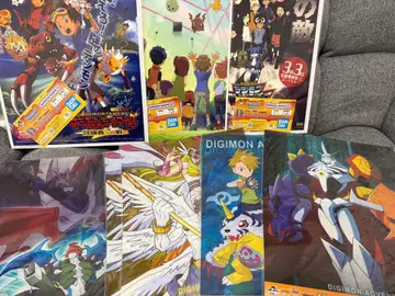 (접지 않고 발송) 제일복권 디지몬 클리어 포스터 7종 9점 세트