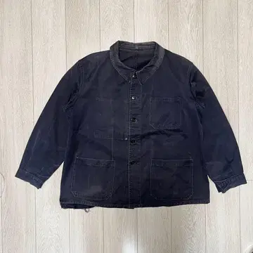 50s 60s 블랙 헤링본 워크 자켓 빈티지 커버올