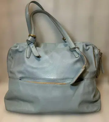 FURLA 라이트 블루 가죽 토트백