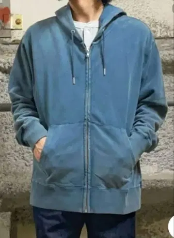 [ BACK NUMBER ] 페이드 가공 컬러 집업 후드티