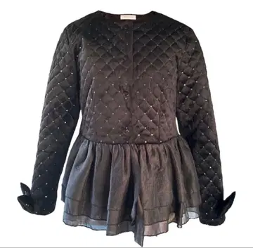 mieya mieya glitter ribbon jacket black