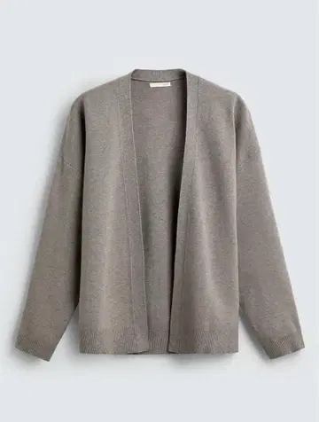 그레이 오픈 프론트 가디건