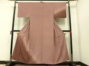 기모노 호몬기 자수 초화문 요시메 염색 순수 실크 일품