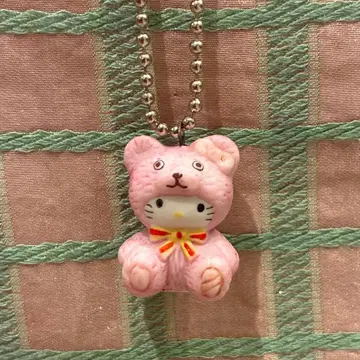 산리오 2005년 페이브 핑크 곰돌이 키티 마스코트 키체인