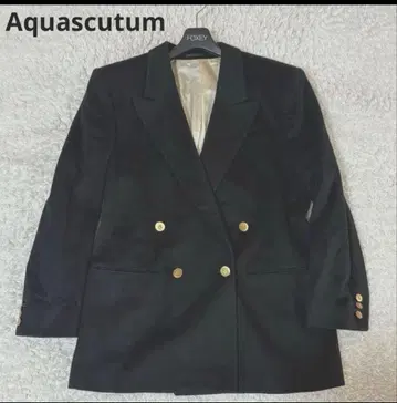 아쿠아 스큐텀 캐시미어 100% 자켓 골드 버튼 총 로고 안감