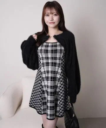 LIP SERVICE 페더 체크 앙상블 원피스