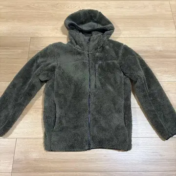 유니클로 UNIQLO 방풍 퍼 플리스 지퍼 후드티 올리브 S