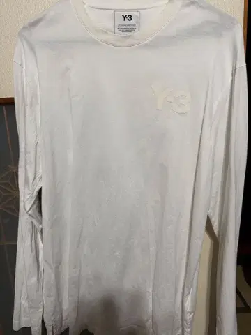 Y-3 화이트 긴팔 티셔츠 M