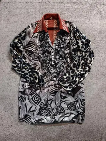 Art print long sleeve shirt Y2K