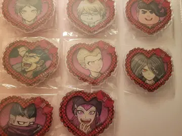 단간론파 하트형 아크릴 캔뱃지 부끄러운 얼굴 에비덴 세트