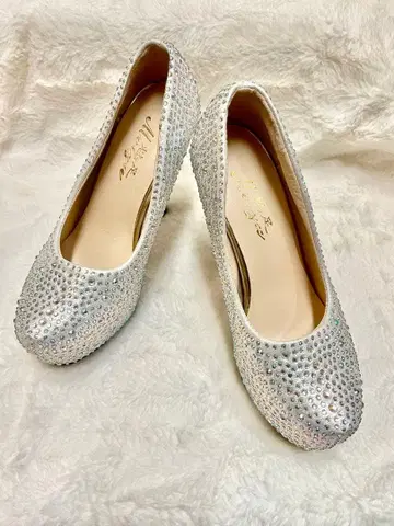 스톤 실버 하이힐 펌프스 크리스마스 캬바쿠라 파티