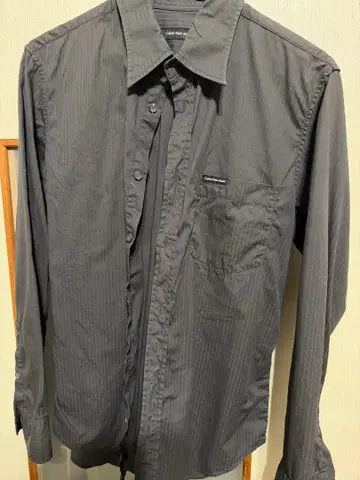 Calvin Klein Jeans 그레이 스트라이프 셔츠 M