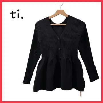 [ 미사용 ] ti. 티아이 리브 V넥 페플럼 가디건 S 네이비