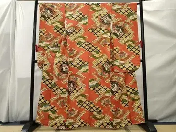 기모노 럭셔리 후리소데 운토리 지가사네 하나몬 순수 실크 일품