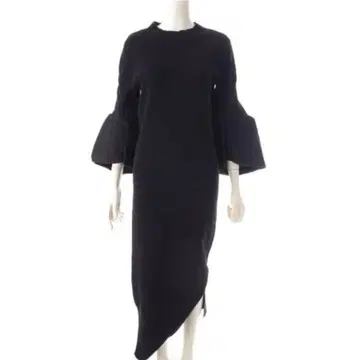 Sacai 23년 나일론 트윌 7부 소매 니트 원피스 Ma-1 블랙