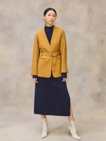 PUBLIC TOKYO 노카라 자켓 카멜 프리 사이즈