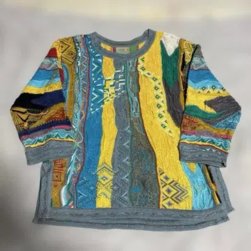 [80s] COOGI 3D 니트 기하학 패턴 멀티 컬러 호주 레어