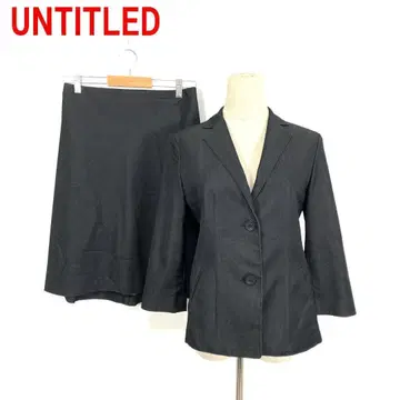 A5293 언타이틀 스커트 정장 세트 7부 소매 면 스트레치 블랙 2