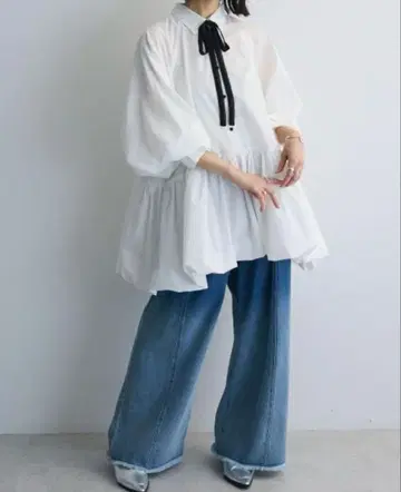 셔츠 원피스 보타이 리본 AnriettMusee