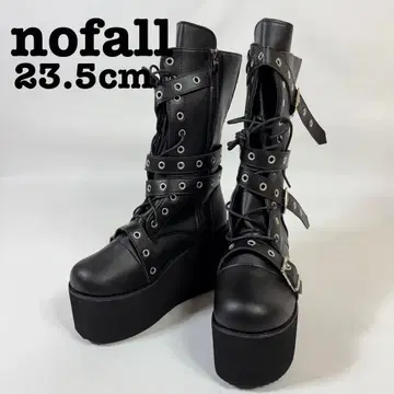 [ 재고 처분품 ] nofall 통굽 롱 부츠 다중 벨트 플랫폼