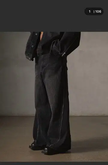 [ GRANCY ] ZipDesign 지퍼 디자인 배기 데님 팬츠