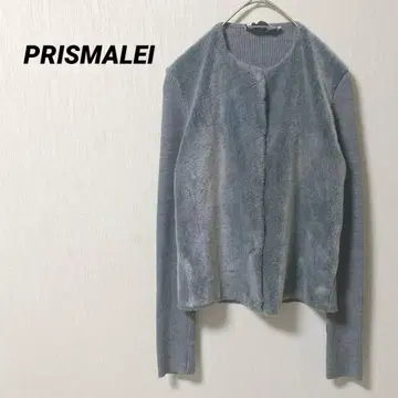 프리즈마레이 이탈리아제 가디건 니트 인조 모피 42 절개