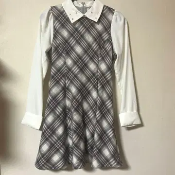 evelyn 에블린 옷깃 체크 OP 원피스 핑크 PI