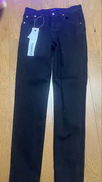 PURPLE-BRAND 블랙 슬림 핏 데님 28