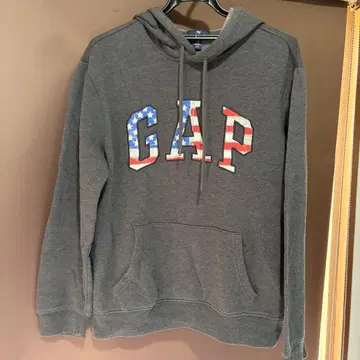 GAP 미국 국기 디자인 후드티 그레이