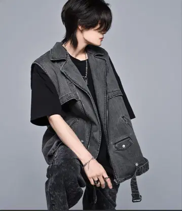 ADRER 데님 베스트 그레이 L