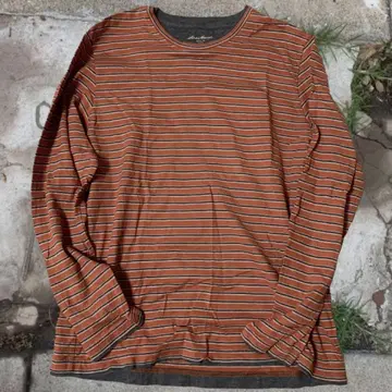 오렌지 스트라이프 긴팔 T셔츠