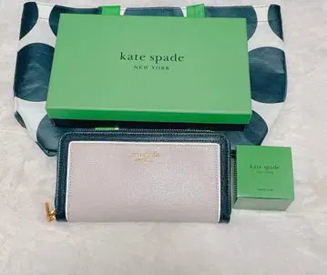 [ 미사용 새상품 ] 케이트 스페이드 장지갑 가죽 크림 세트