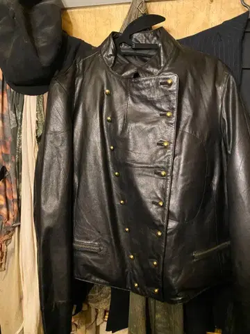 가죽 나폴레옹 자켓 블랙