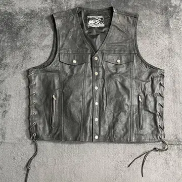 EVENT LEATHER 가죽 베스트 레이스업 빅 사이즈 오버 사이즈