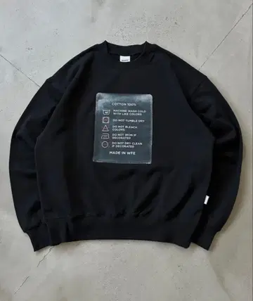 WISH FOR EVER 택 디자인 프린트 숏 맨투맨