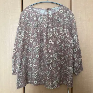 미착용 스튜디오 클립 면마 혼방 꽃무늬 블라우스 셔츠