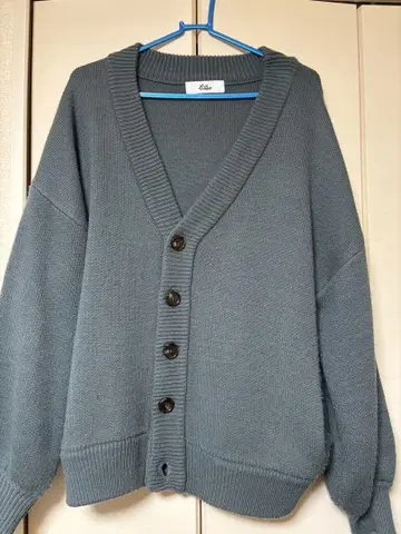 루즈 볼륨 슬리브 오버 니트 가디건