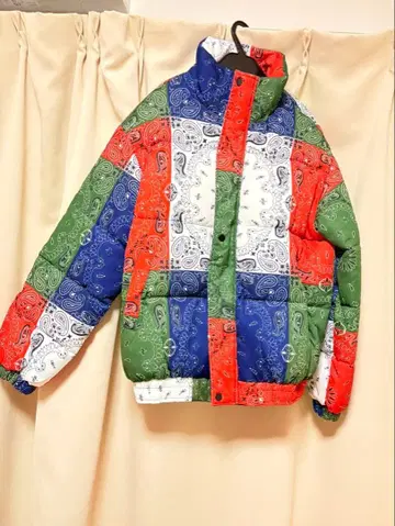 집에서 시착만 한 상품 페이즐리 패치워크 무늬 다운 자켓