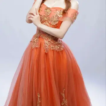 오렌지 컬러 드레스