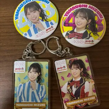 AKB48 야마우치 미즈키 캔뱃지 아크릴 키링 2종 세트